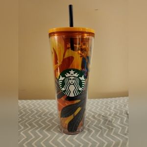 Starbucks tumbler venti orange floral cup